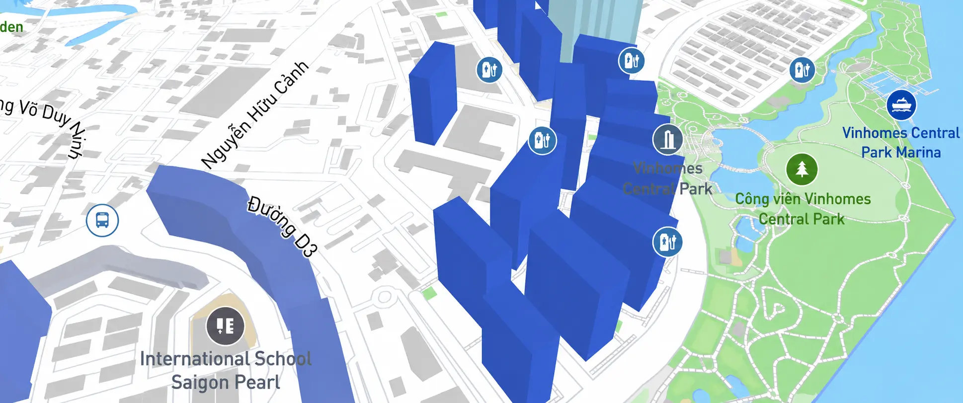 Use extrusions to display buildings' height in 3D.