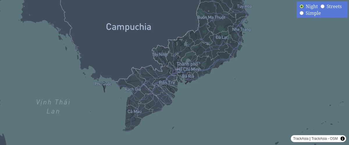 Example list map styles with MapVina GL.